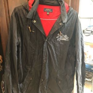 Polo fleece lined, hooded, rain jacket